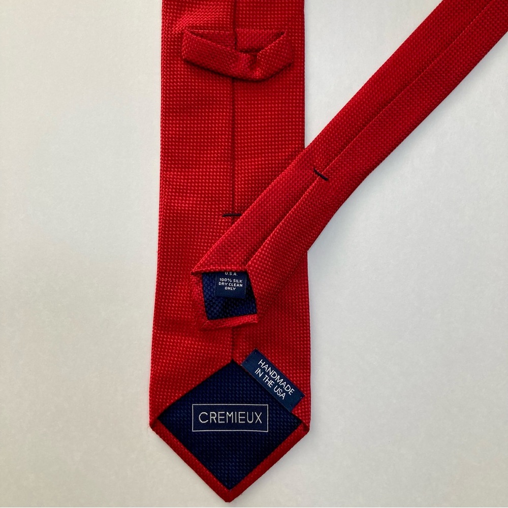 Daniel Cremieux Red 100% Silk Classic Handmade Tie, 3.5” - Picture 5 of 8